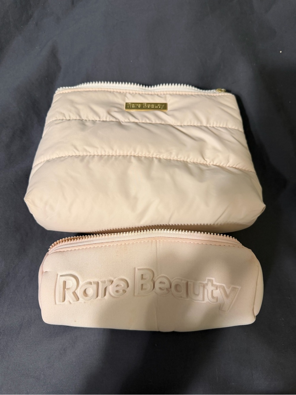 Rare Beauty Puffy Makeup Bag, Brush Holder, and Mini Puffy Tote Keychain
